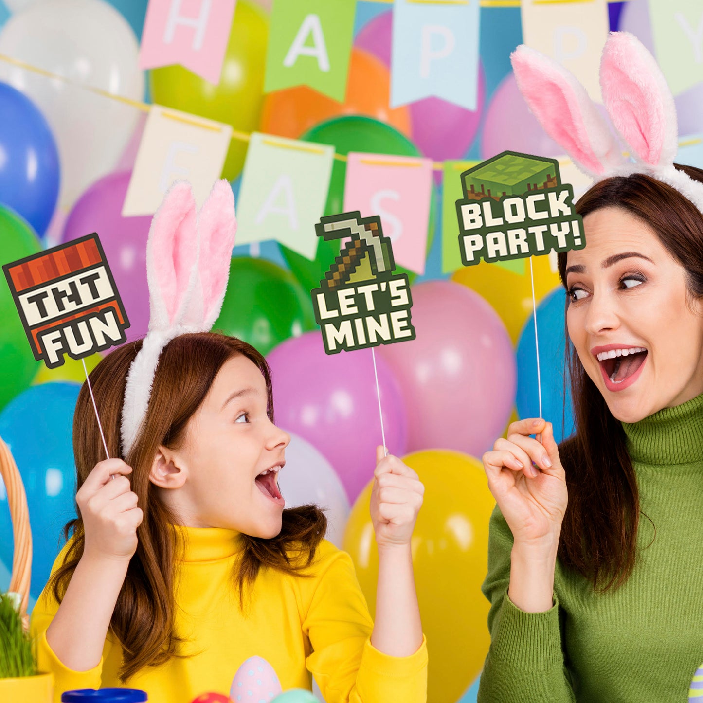 Just Party Mining Theme Cake Topper & Photo Props / Muffin Toppers