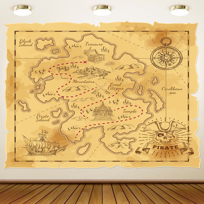 Just Party Pirates Theme Backdrop Curtain for Birthday