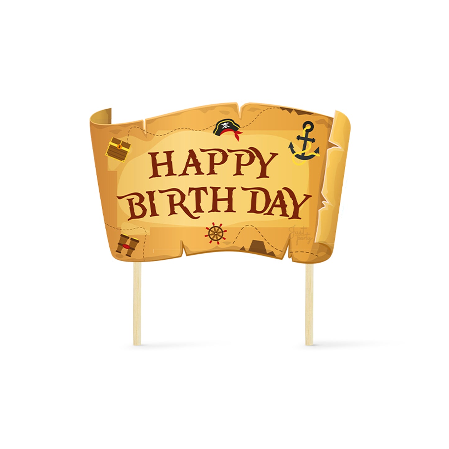 Just Party Pirates Theme Cake Topper & Photo Props / Muffin Toppers