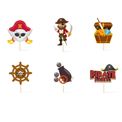 Just Party Pirates Theme Cake Topper & Photo Props / Muffin Toppers