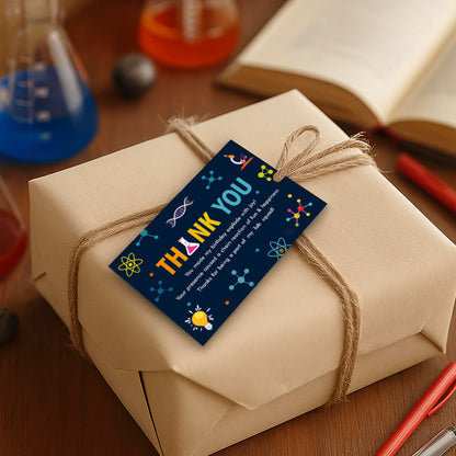 Just Party Science Theme Thank You Cards for Return Gift (Pack of 10)