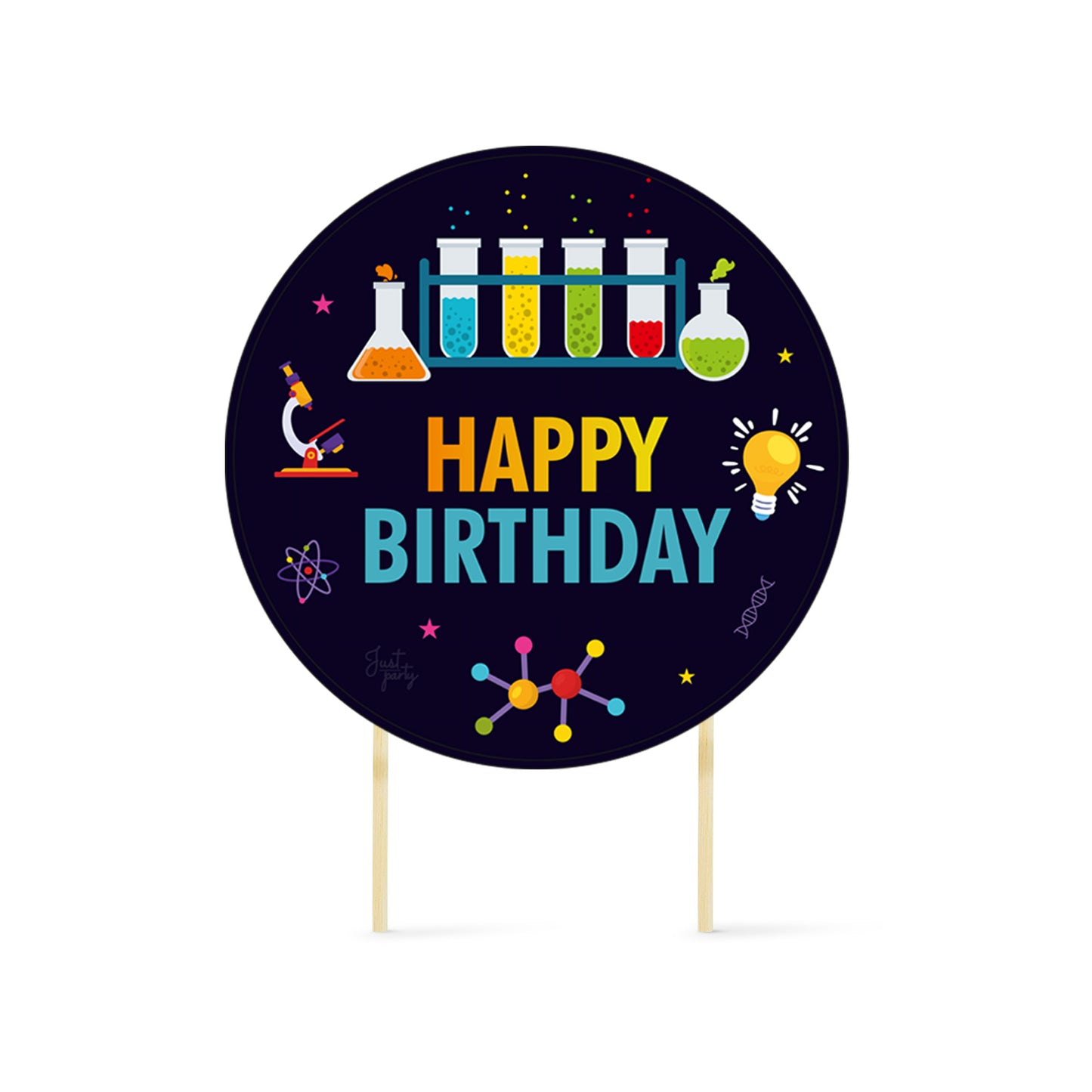 Just Party Science Theme Cake Topper & Photo Props / Muffin Toppers