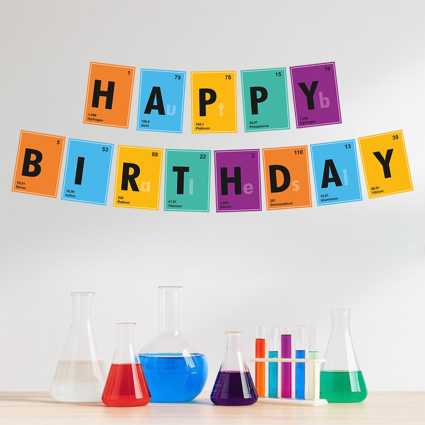 Just Party Science Theme Happy Birthday Banner
