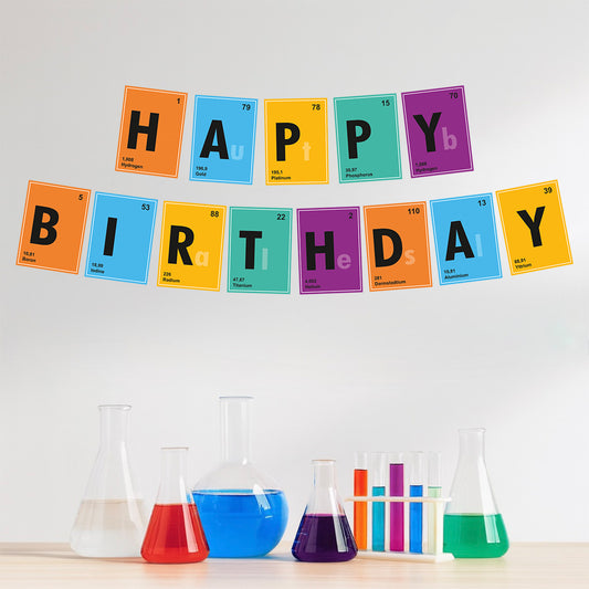 Just Party Science Theme Happy Birthday Banner