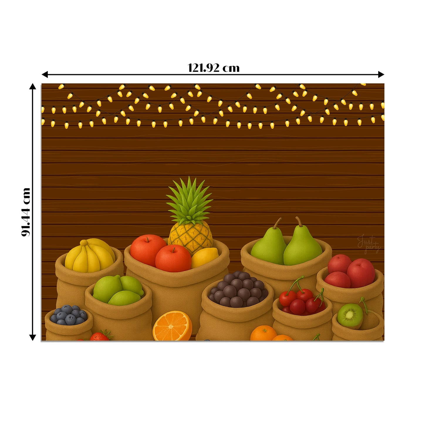 Just Party Fruits Theme Backdrop Curtain for Birthday