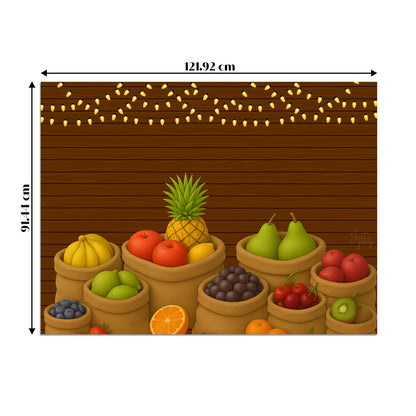 Just Party Fruits Theme Backdrop Curtain for Birthday