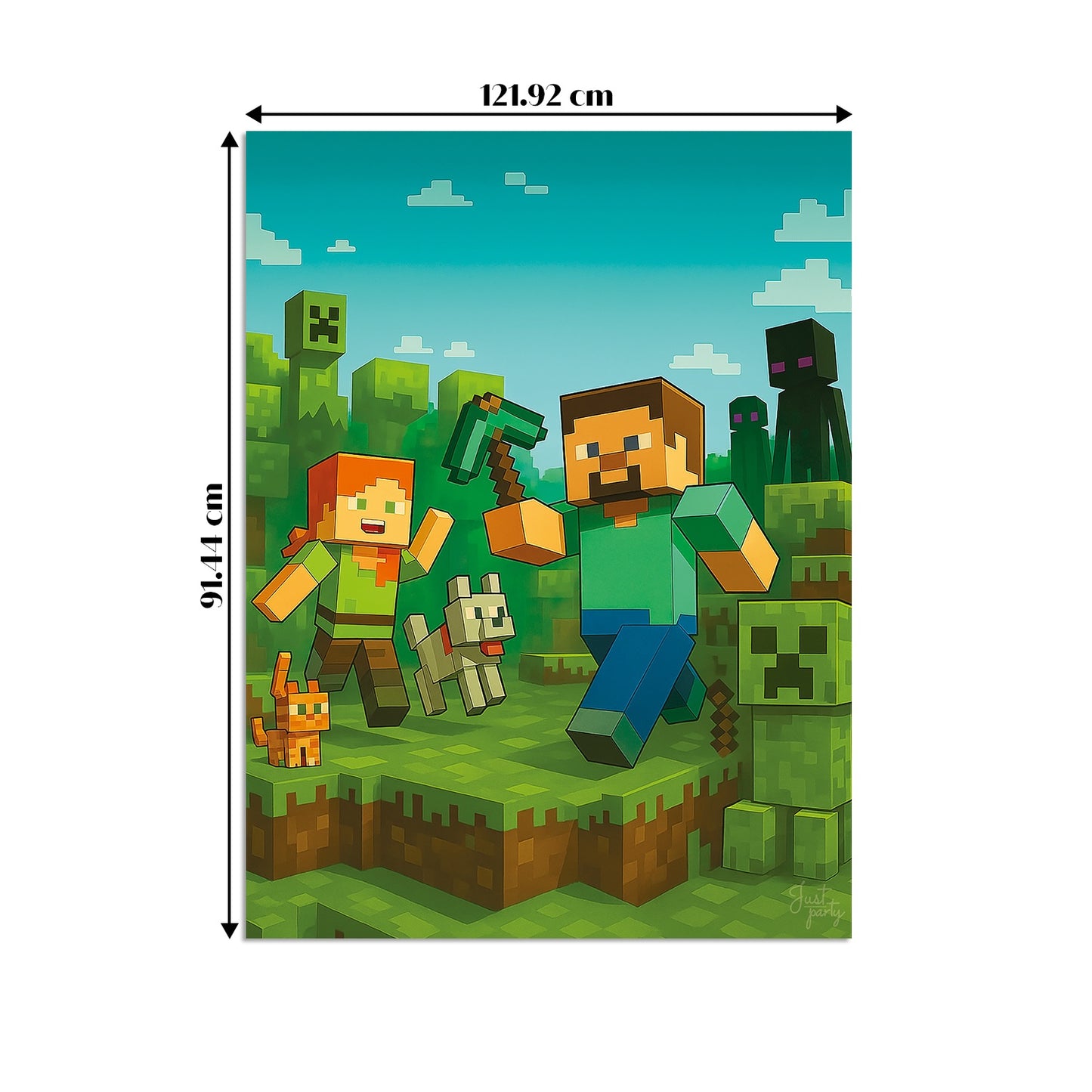 Just Party Mining Theme Backdrop Curtain for Birthday