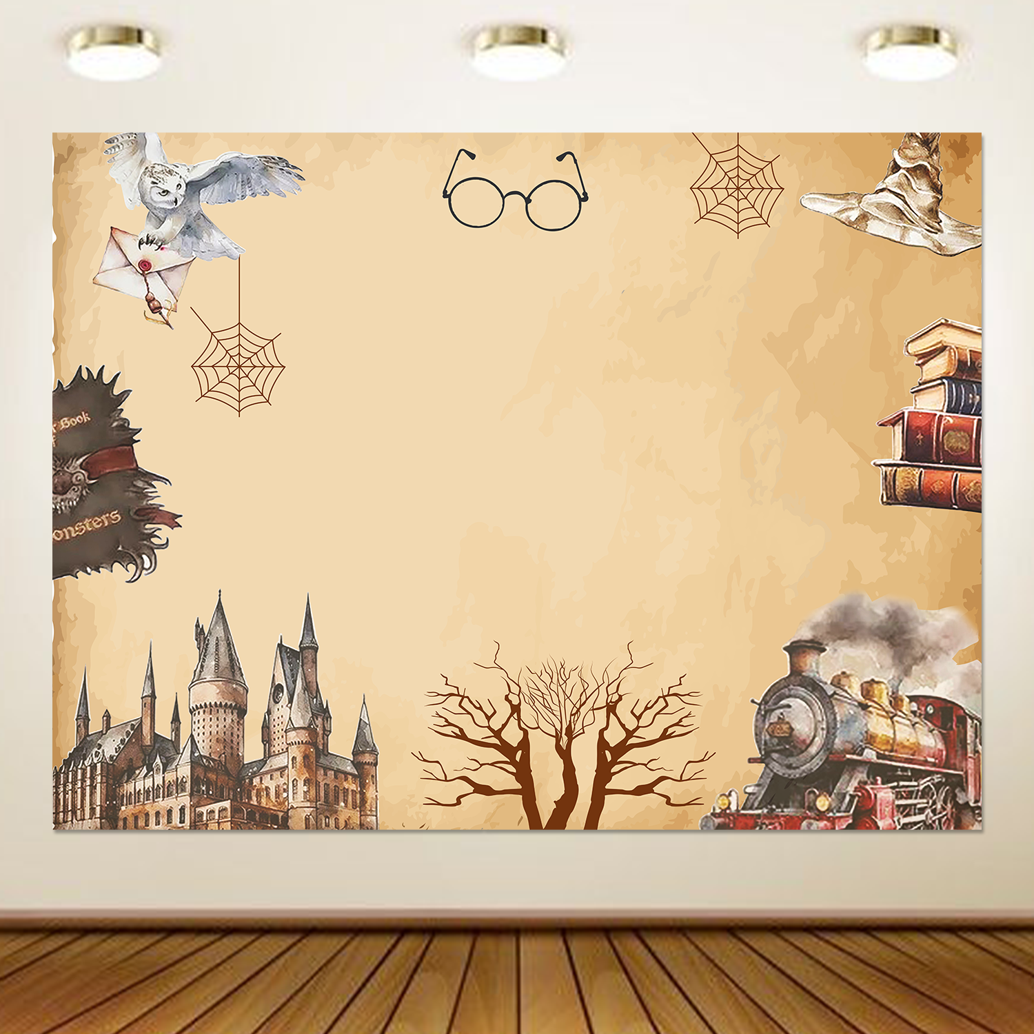 Wizard Theme Backdrop Curtain - Birthday Banner Background – Just Party