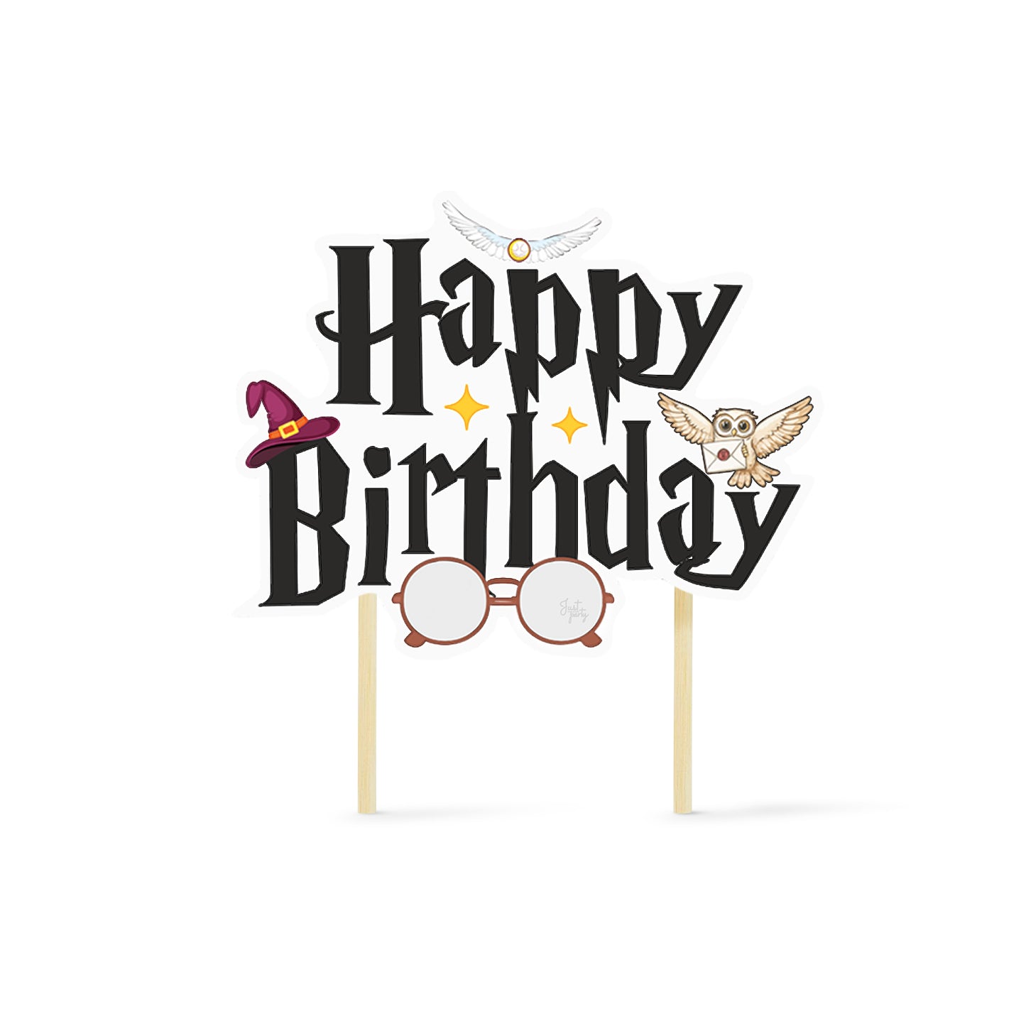 Just Party Wizard Theme Cake Topper & Photo Props / Muffin Toppers