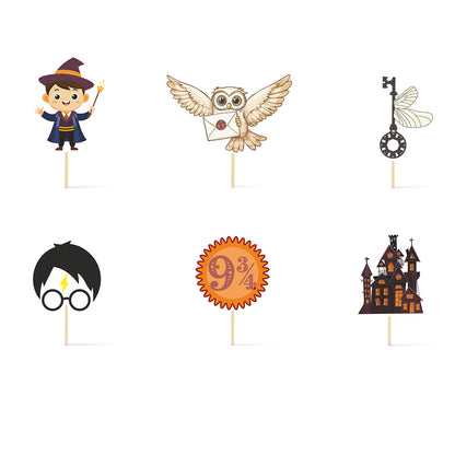 Just Party Wizard Theme Cake Topper & Photo Props / Muffin Toppers